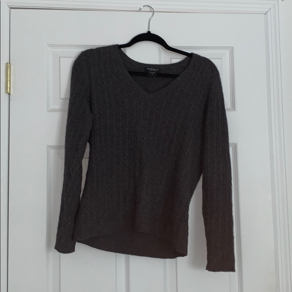Dark gray Cashmere Sweater - V neck